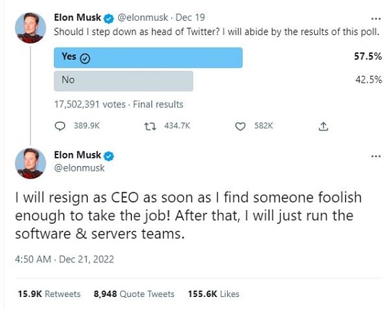 Elon Musk is stepping down as CEO of Twitter