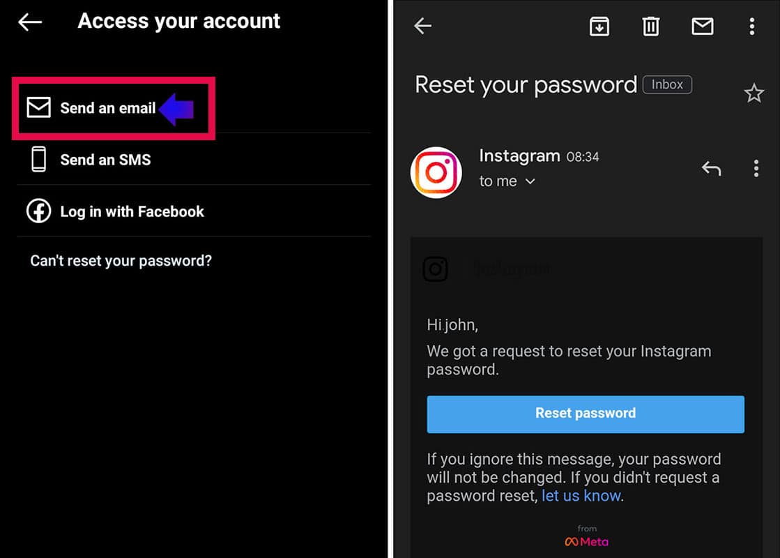 Forgot Instagram password and email and mobile number