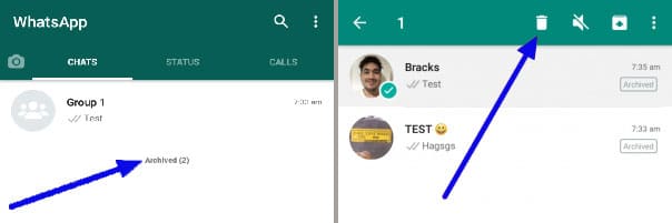 How to delete archived chats on WhatsApp