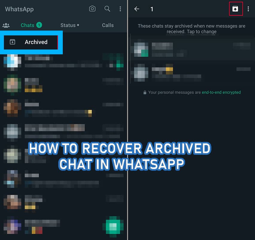 How to recover archived chat in WhatsApp