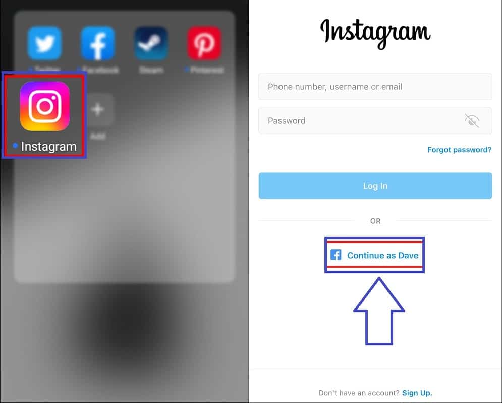 How to reset Instagram password with Facebook