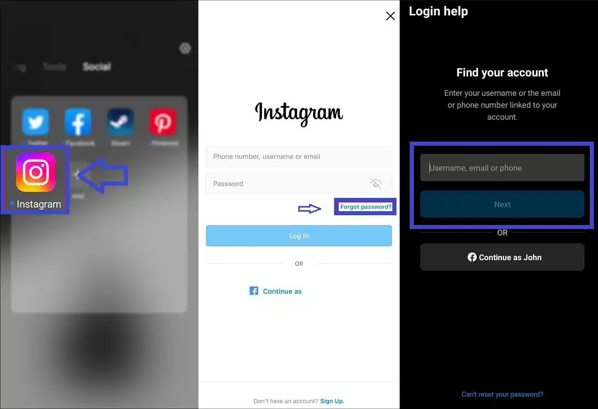 How to reset Instagram password with email