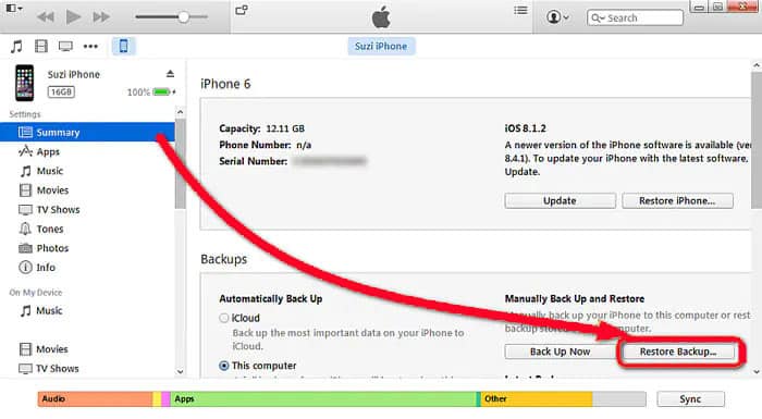How to restore WhatsApp messages with iTunes