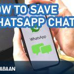 How to save WhatsApp chats