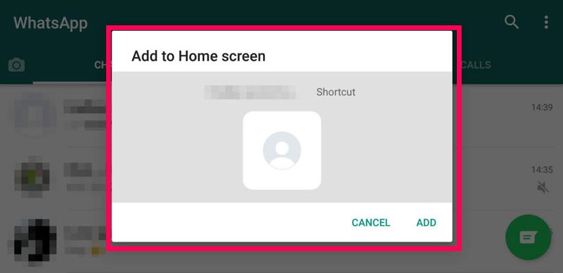 Add a contact to the home screen
