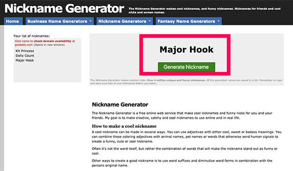 Best cool screen name generator online free