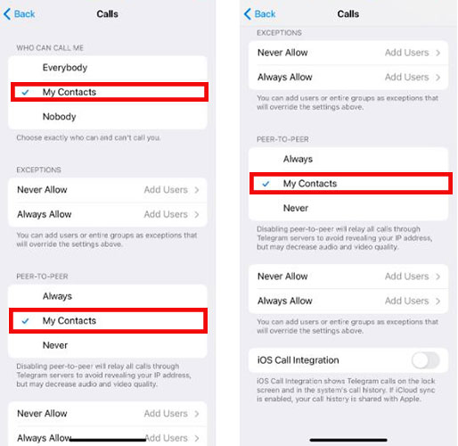 Change call and messaging settings