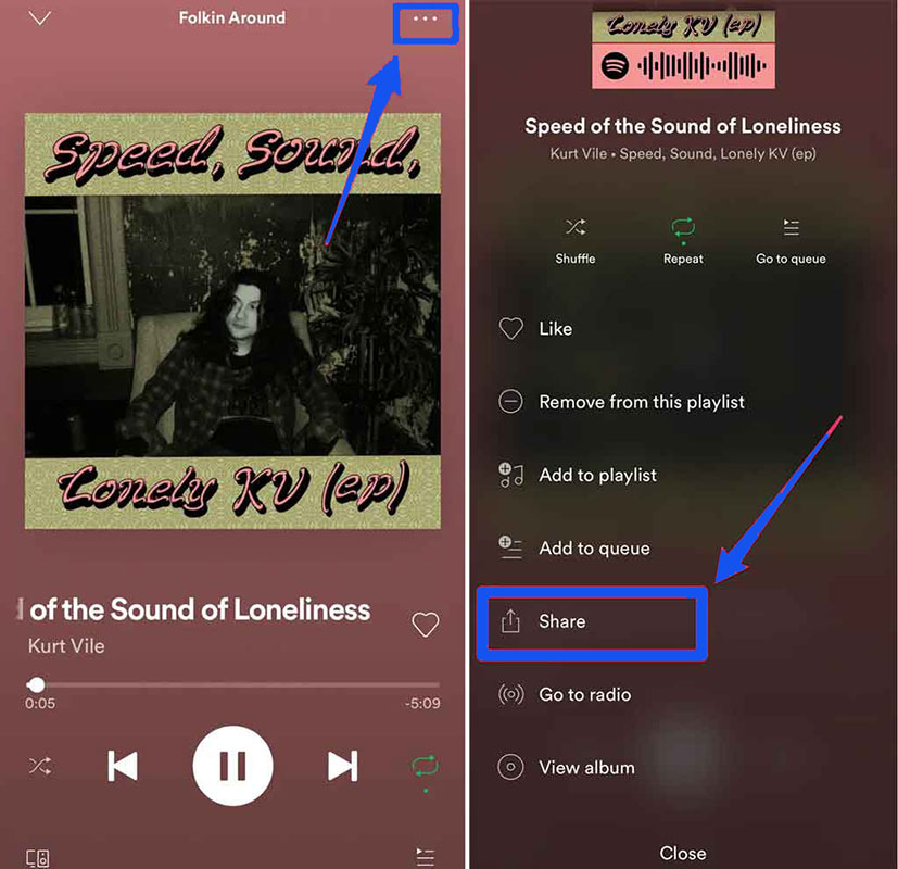 How to add music to a story from Spotify