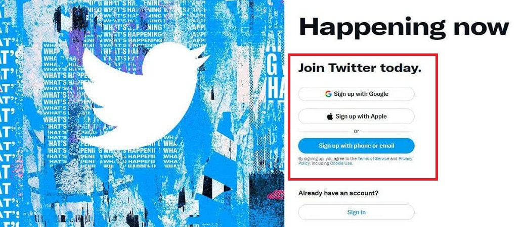 How to create Twitter account with a Google account and Apple ID