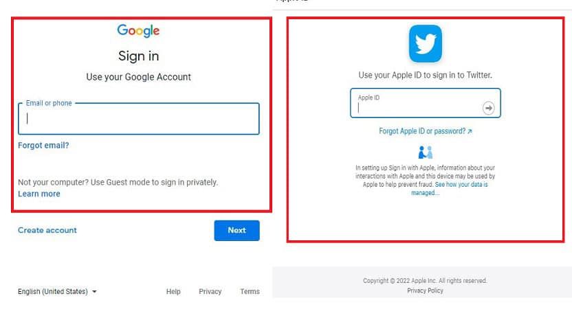 How to create Twitter account with a Google account