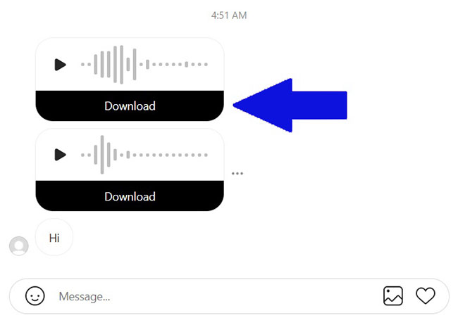 How to download voice messages from Instagram