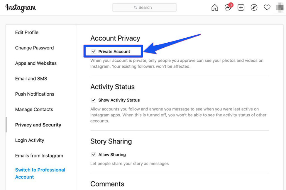 How to make Instagram private on phone