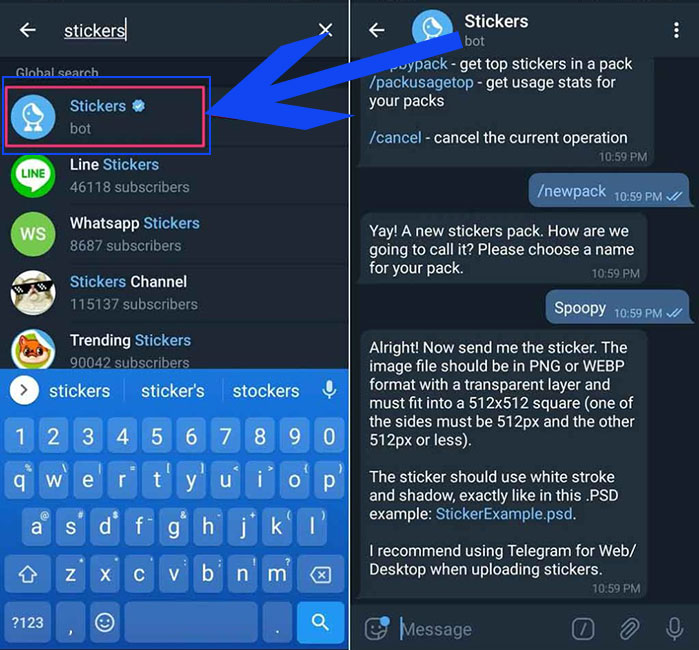 How to make Telegram stickers with phone