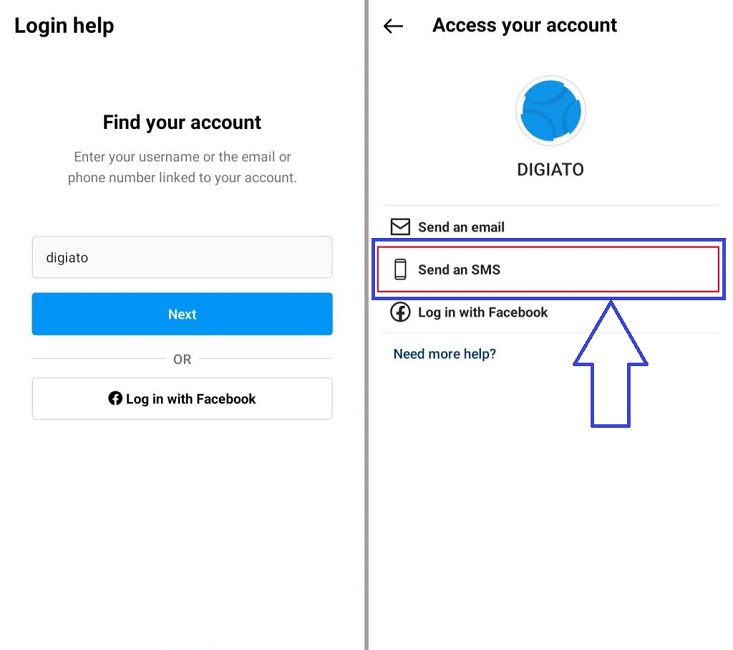 How to reset Instagram password with mobile number