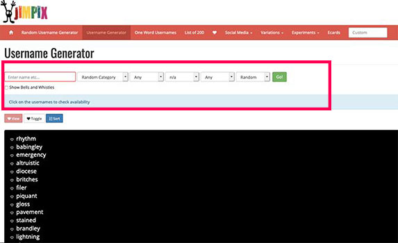 Jimpix Username Generator