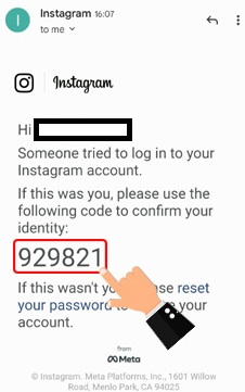 Recover hacked Instagram account with the email