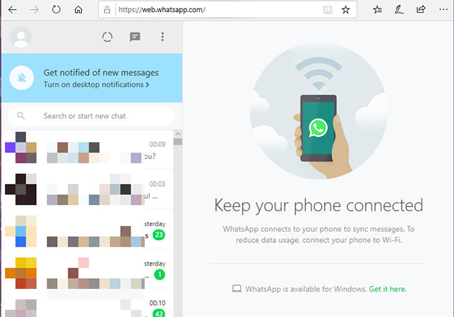 WhatsApp web or WhatsApp desktop