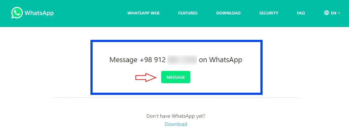 send a message to yourself on WhatsApp using WA.ME