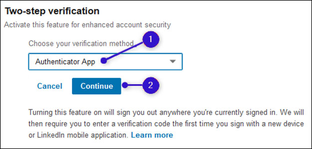 what is two step verification on linkedin