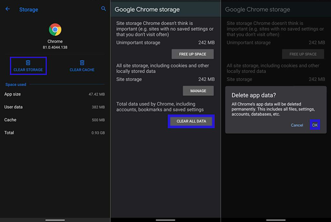 Chrome settings Android