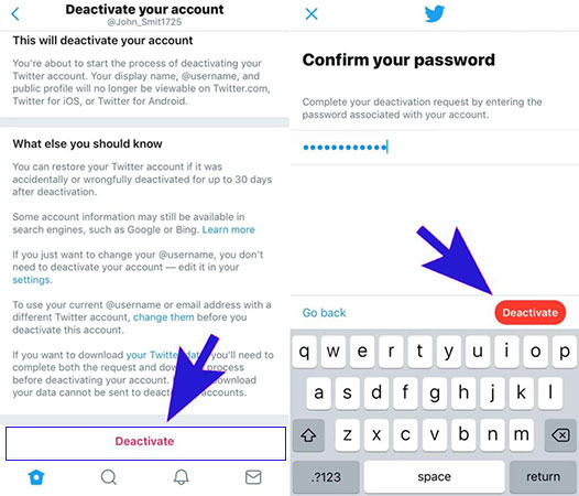 How to Delete Twitter account on iPhone