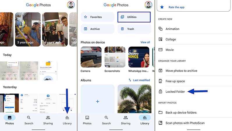 How to hide photos in android in the Google Photos app