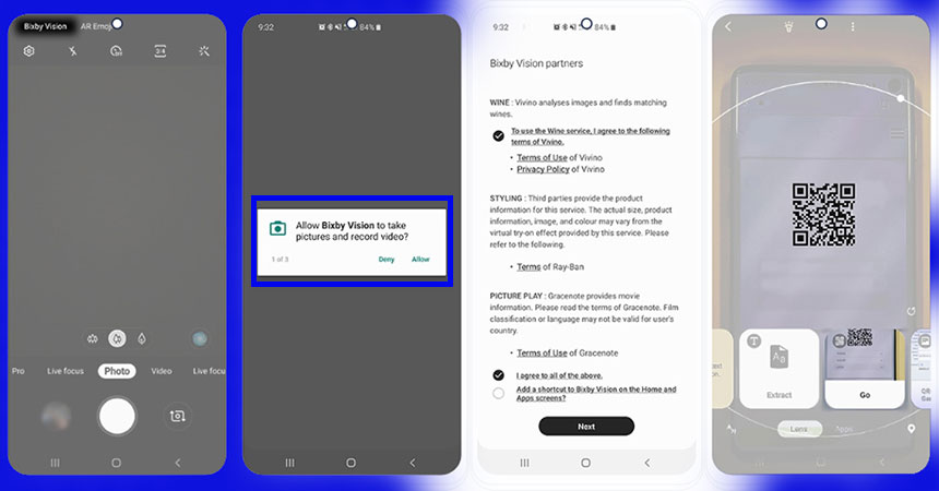 How to read QR code with Bixby Vision