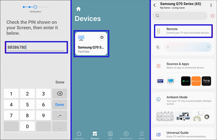 how to control samsung tv with phone