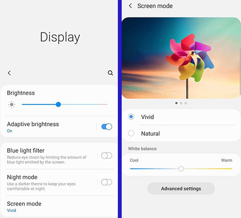 How to adjust color on android phone