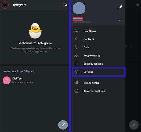 How to export contacts from telegram to phone