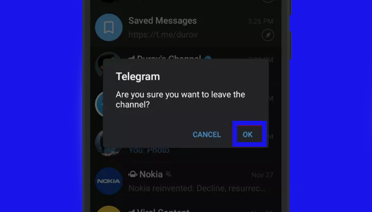 How to remove the hidden telegram channels
