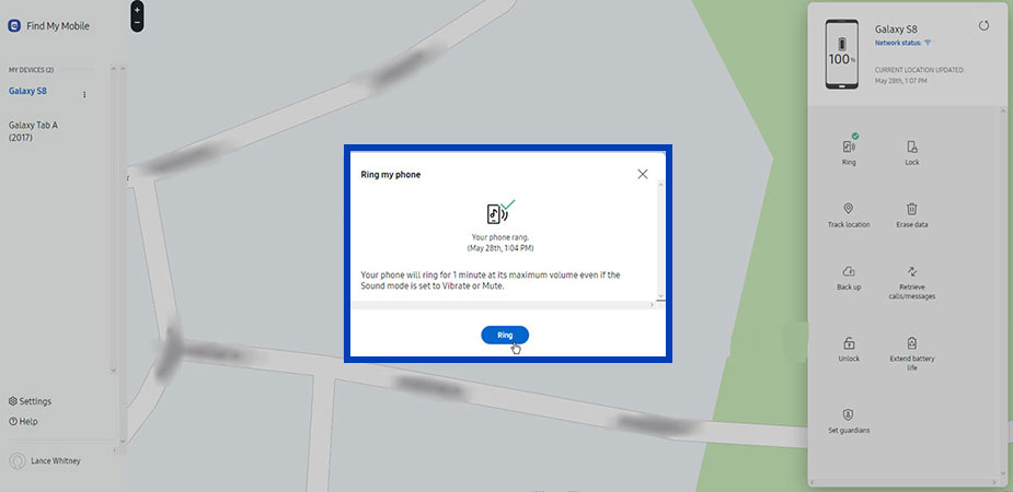 Using Samsung's Find My Mobile features