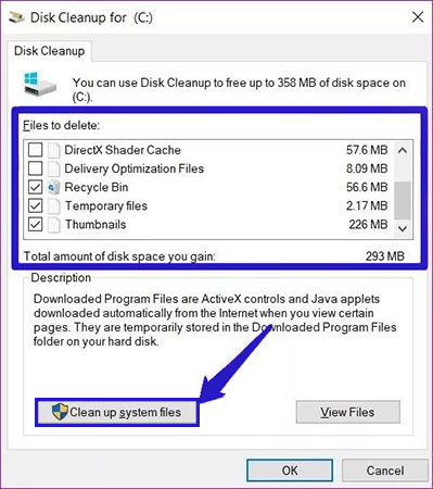 how to clear cache files in windows 10