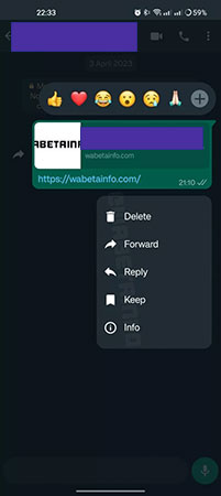 New design of WhatsApp messages menu