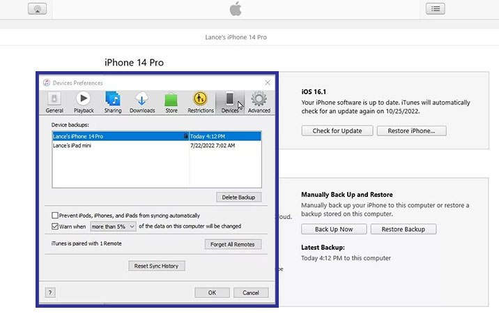 how to backup iphone by itunes