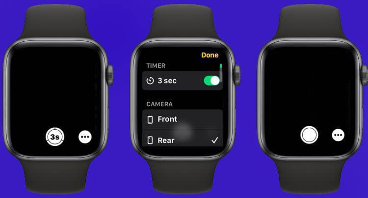 Disabling the camera timer on Apple Watch