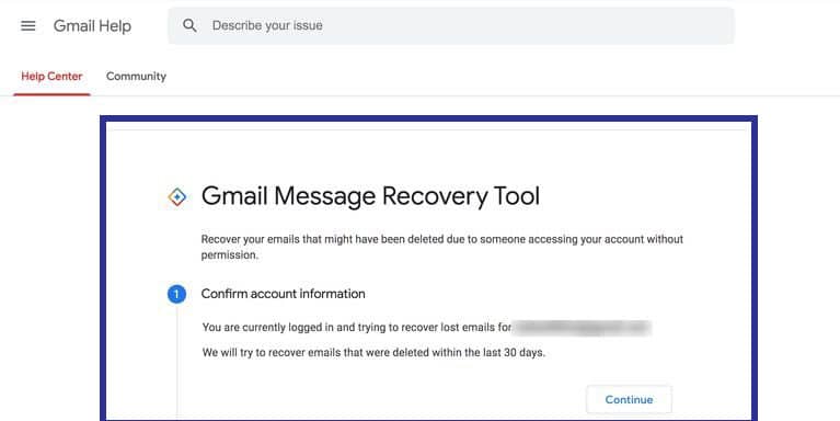 How to recover deleted email with the help of Google